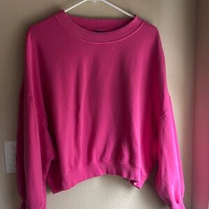 Vibrant Pink Cropped Sweatshirt